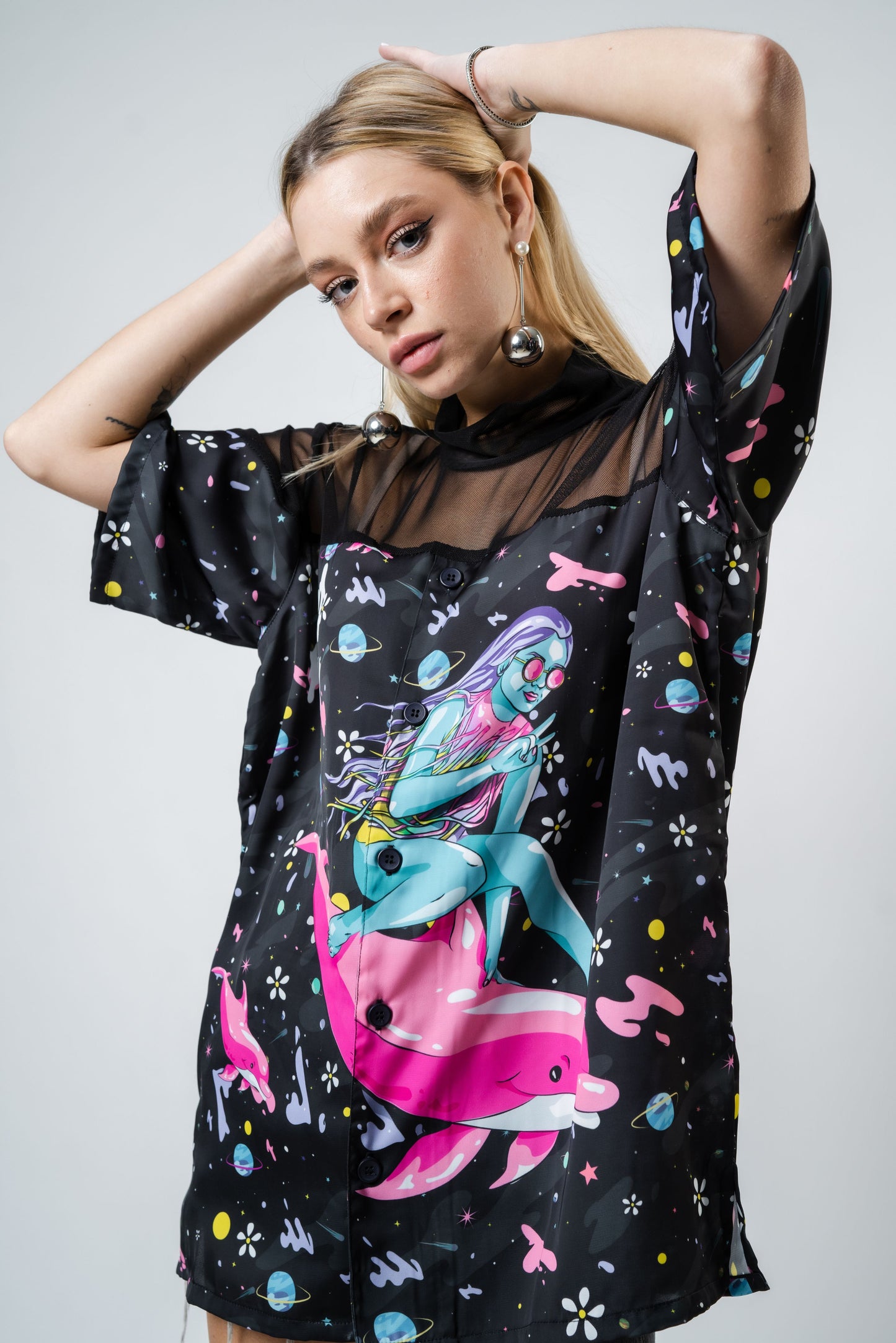 Mesh Tipped Dolphin Surfer Shirt