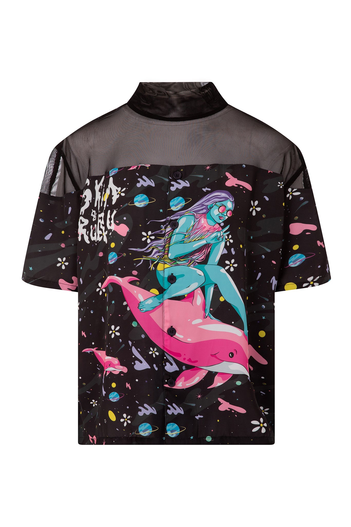 Mesh Tipped Dolphin Surfer Shirt
