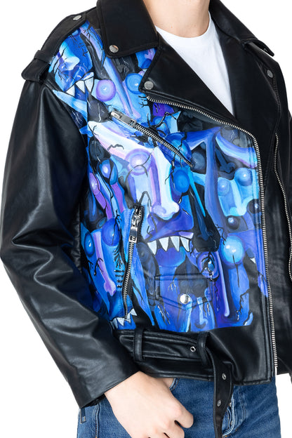 Ride or Die Demon on the Chest Pleather Jacket