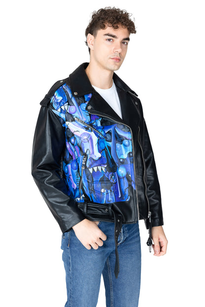 Ride or Die Demon on the Chest Pleather Jacket