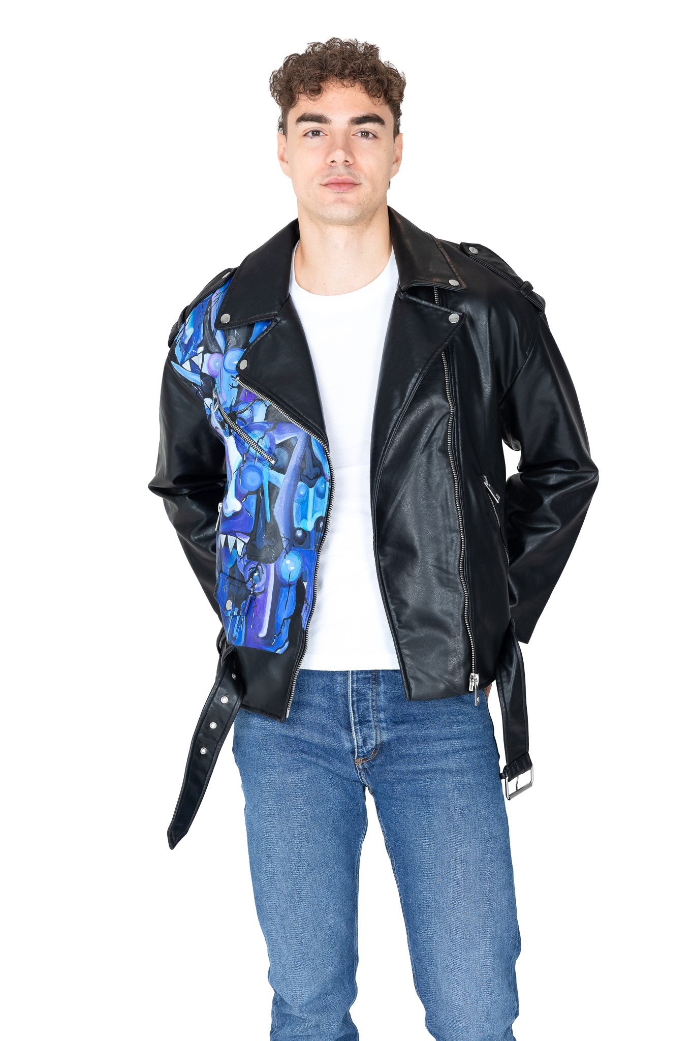 Ride or Die Demon on the Chest Pleather Jacket