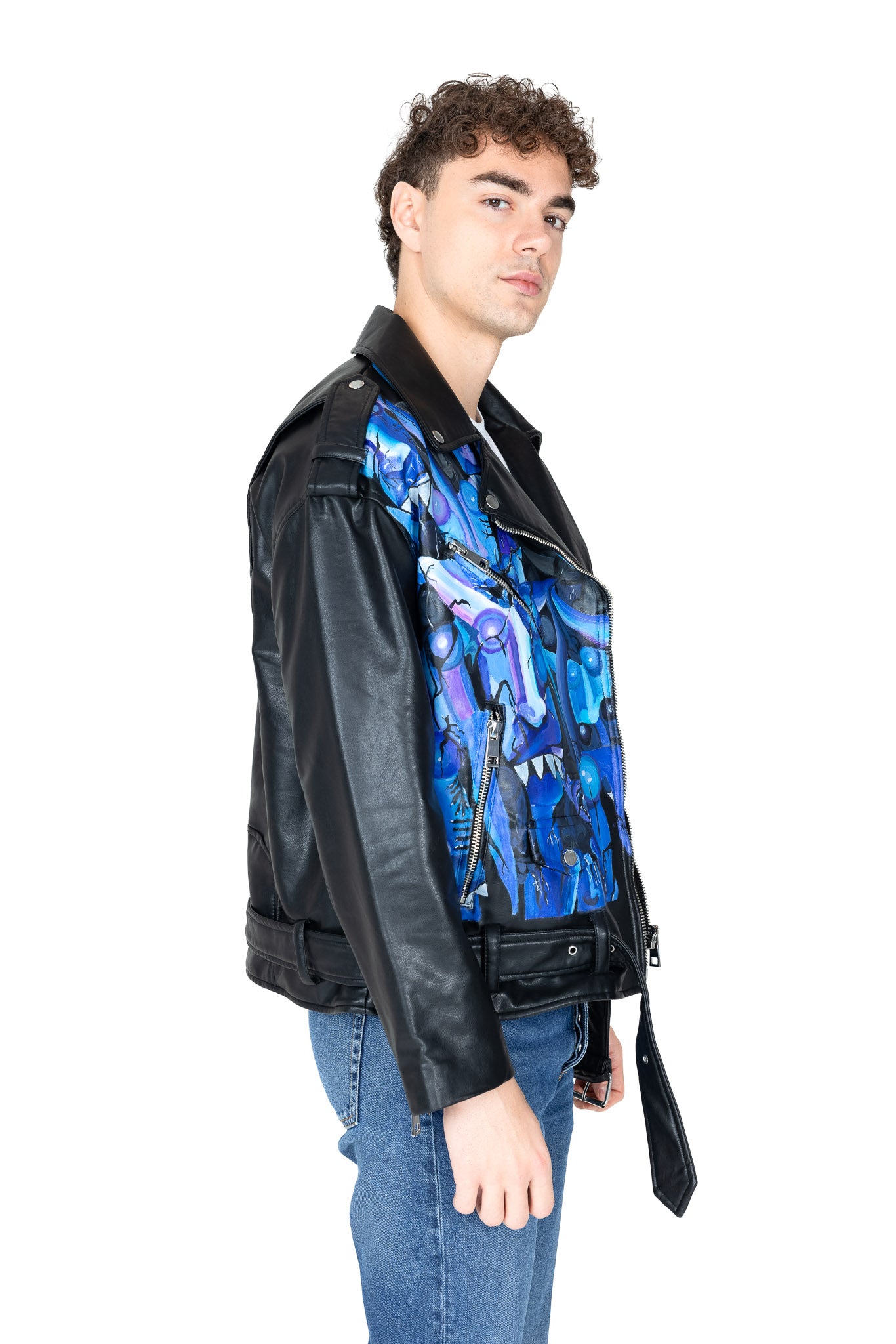 Ride or Die Demon on the Chest Pleather Jacket