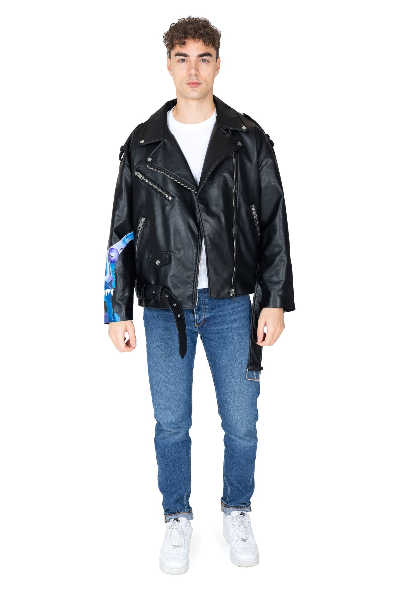 Ride or Die D on the Sleeve Pleather Jacket