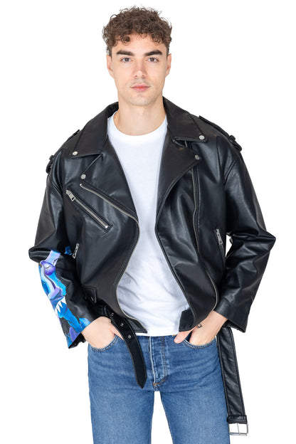 Ride or Die D on the Sleeve Pleather Jacket