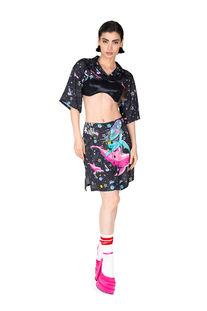 The Tease Dolphin Surfer Shirt Dress with Bralette