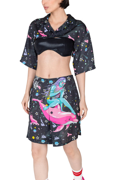 The Tease Dolphin Surfer Shirt Dress with Bralette