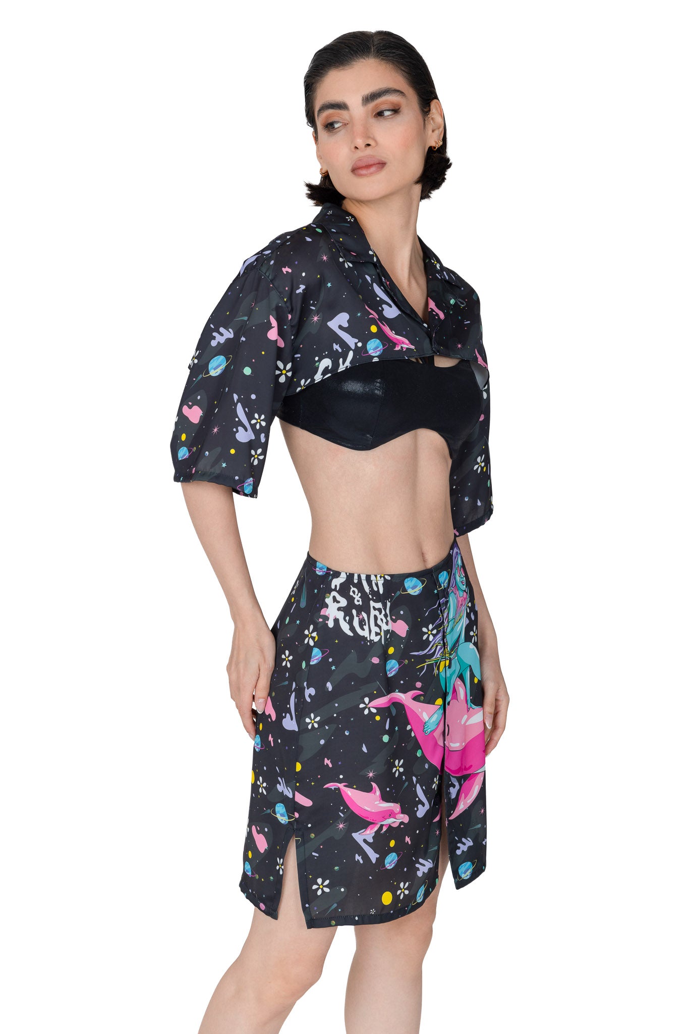 The Tease Dolphin Surfer Shirt Dress with Bralette