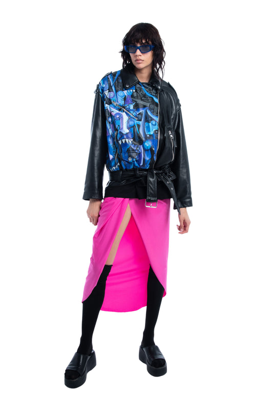 Ride or Die Demon on the Chest Pleather Jacket