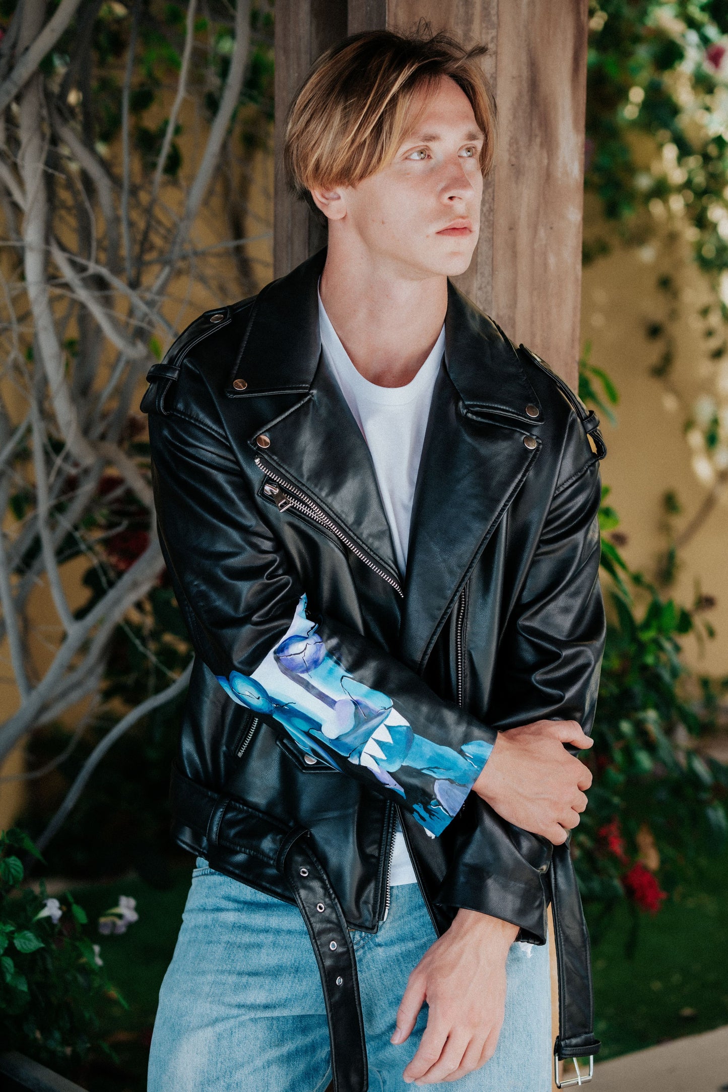 Ride or Die D on the Sleeve Pleather Jacket