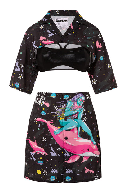 The Tease Dolphin Surfer Shirt Dress with Bralette