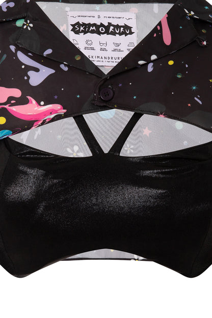The Tease Dolphin Surfer Shirt Dress with Bralette