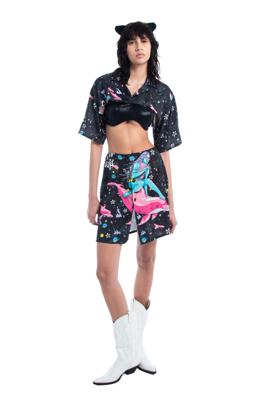 The Tease Dolphin Surfer Shirt Dress with Bralette