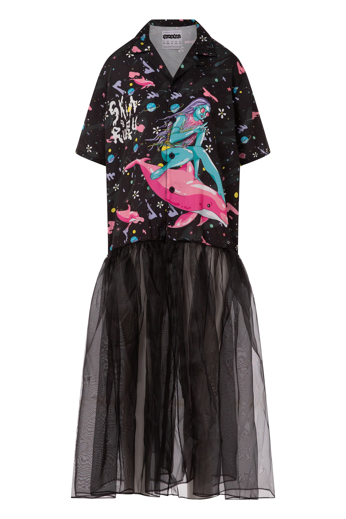 Sheer Bottoms Dolphin Surfer Dress-cover