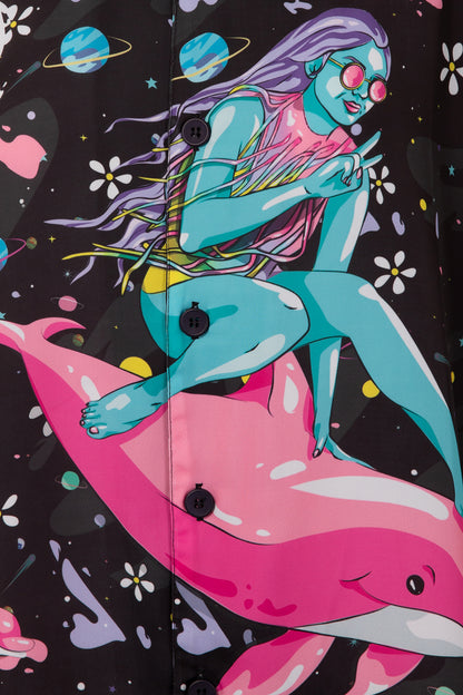 Mesh Tipped Dolphin Surfer Shirt