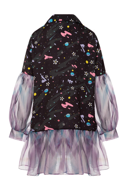Galaxy Dolphin Surfer Short Dress