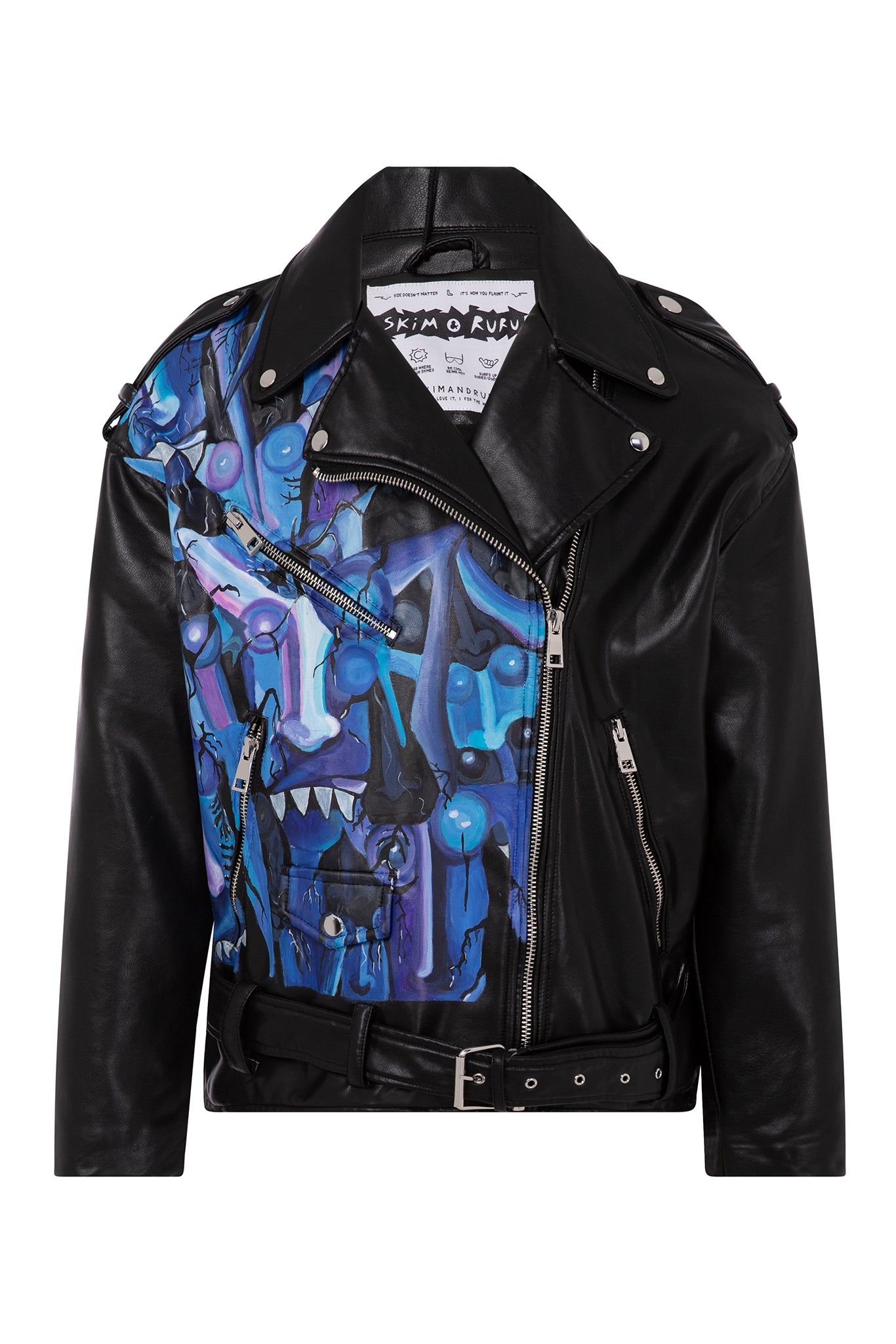 Ride or Die Demon on the Chest Pleather Jacket