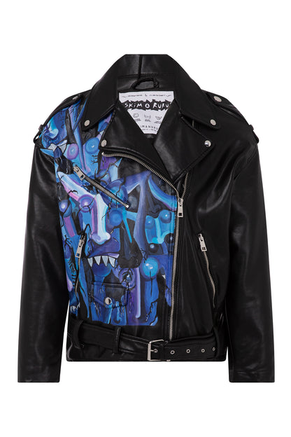 Ride or Die Demon on the Chest Pleather Jacket