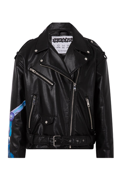 Ride or Die D on the Sleeve Pleather Jacket