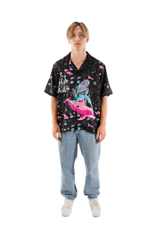 Dolphin Surfer Hawaiian Shirt