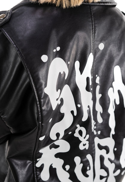 Ride or Die Branded Pleather Jacket