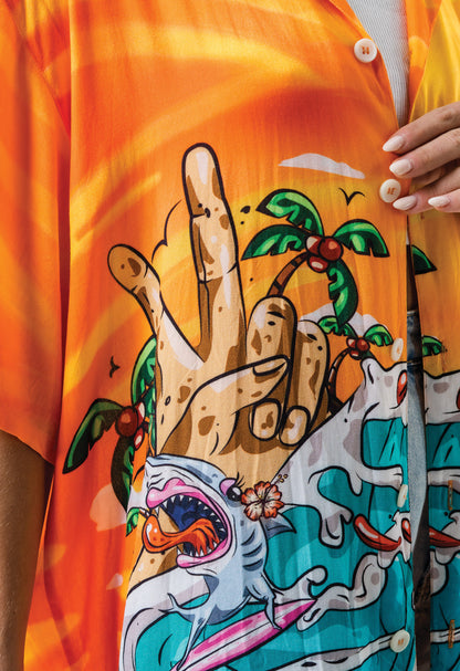 Orange Haze Hawiian Shirt